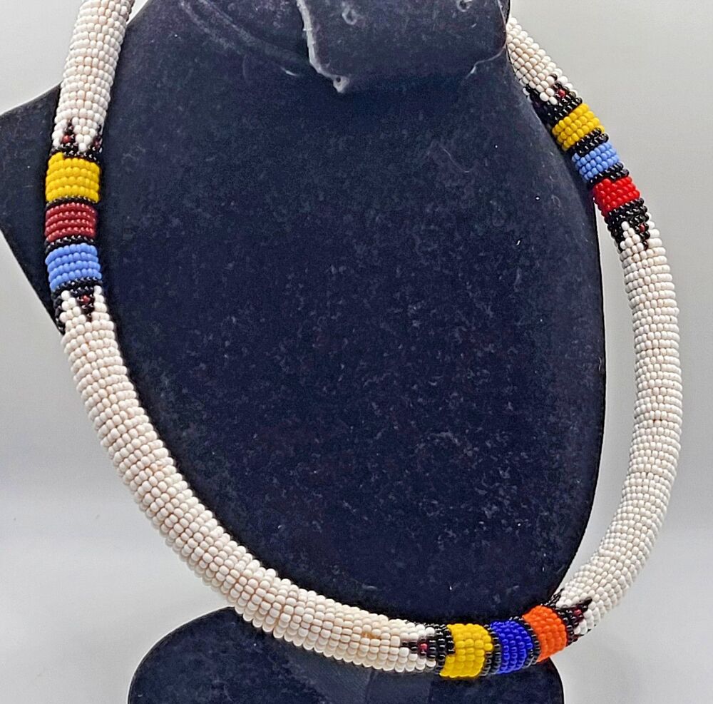 Handmade African Beaded Rope Necklace Choker Zulu Maasai Tribal Ethnic Boho